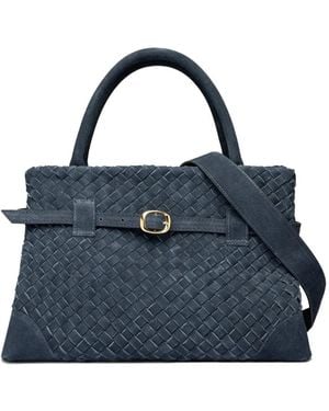 Sarah Chofakian Woven Leather Tote Bag - Blue