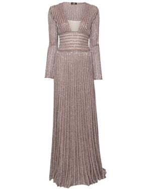 Missoni Sequin-Embellished Pleated Maxi Dress - Brown