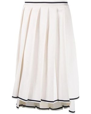 Thom Browne Needle-Stitch Pleated Skirt - White