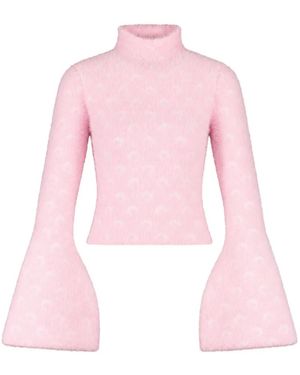 Marine Serre Moon Flared-Sleeve Jumper - Pink