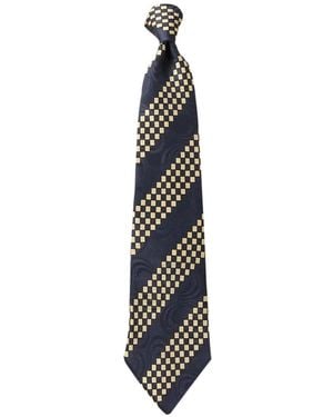 RRL Paisley-Jacquard Checkered-Stripe Tie - White