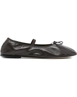 Dear Frances Balla Bow Leather Ballet Flats - White