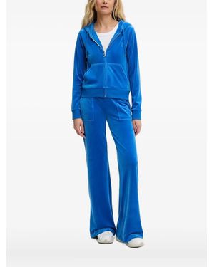 Juicy Couture Logo-embroidered Zip-up Hoodie - ブルー