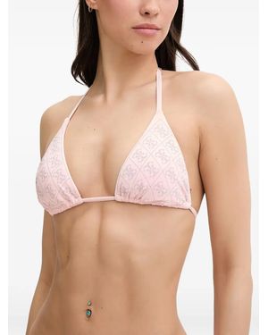 Guess Top De Bikini Triangular Con Logo En 4G - Neutro