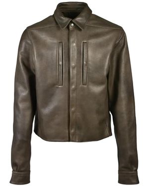 Rick Owens Veste Alice En Cuir - Green