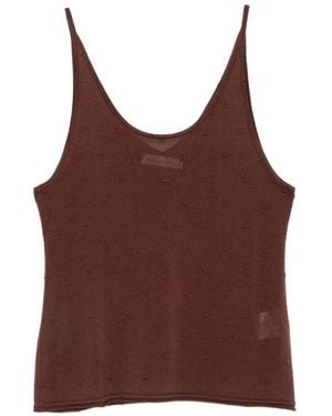 Viktoria Chan Kalida Dot-Texture Tank Top - Brown