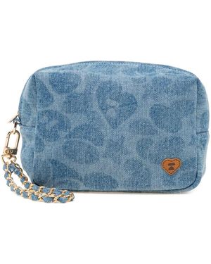 AAPE BY A BATHING AP Bolso De Mano Vaquero Con Cadena - Azul