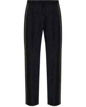 Versace Evening Pant Responsible Wool Grain Di Poudre Softer Hand - Black