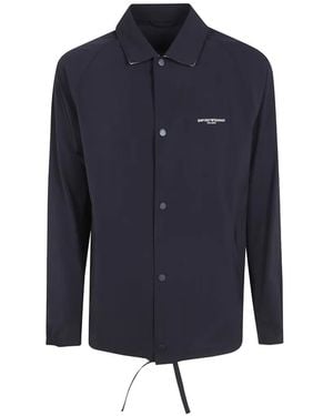 Emporio Armani Logo-Print Lightweight Jacket - Blue