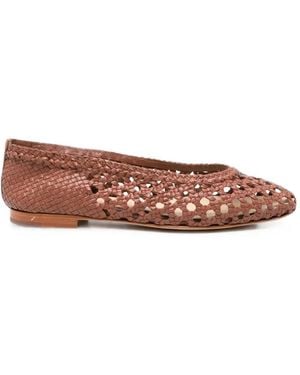 Dragon Leather Ballet Flats - Brown