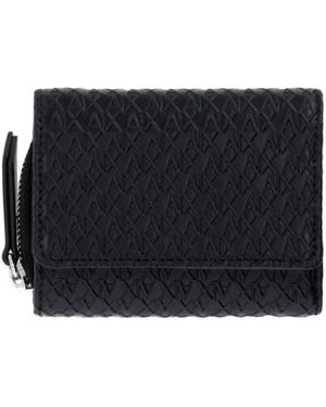 ARMANI EXCHANGE Logo-Debossed Wallet - Black