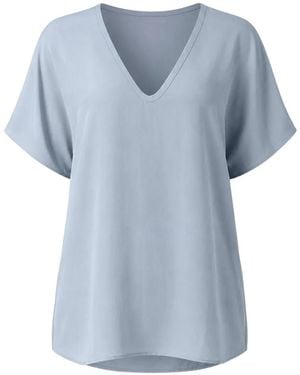 Alysi Short-Sleeve V-Neck Top - Blue