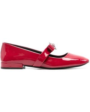 Versace Gianni Ribbon フラットシューズ - レッド