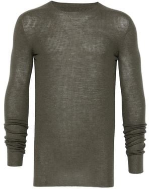 Rick Owens Ribbed-Knit T-Shirt - Green