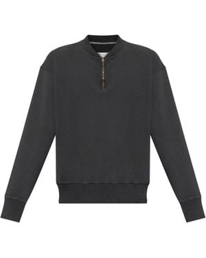 Maison Margiela Half-Zip Cotton Sweatshirt - Black