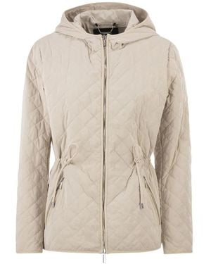 Moorer Hooded Quilted Jacket - Natural