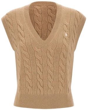Polo Ralph Lauren ポロポニー ケーブルニット トップ - ナチュラル