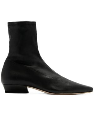 STAUD Square-Toe Ankle Boots - Black