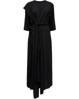 MM6 by Maison Margiela Asymmetric Midi Dress - Black