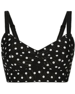 Dolce & Gabbana ポルカドット コルセットトップ - ブラック
