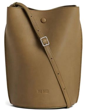 Yu Mei Phoebe Leather Bucket Bag - Green