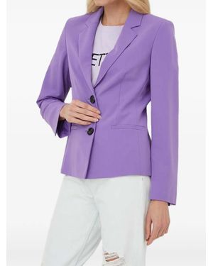 Sisley Buttoned Notched-Lapel Blazer - Purple