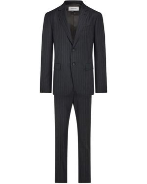 Ferragamo Wool Pinstripe Suit - Black