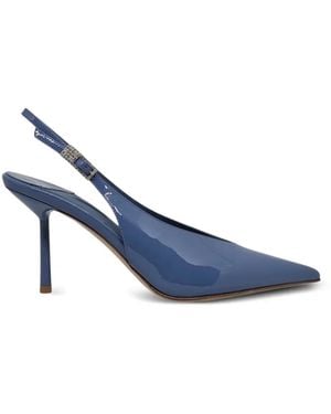 Le Silla Clivage Pointed Buckle Court Shoes - Blue