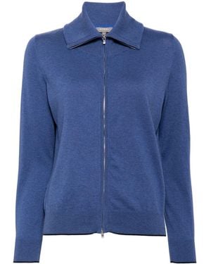 N.Peal Cashmere Cardigan Mit Reißverschluss - Blau