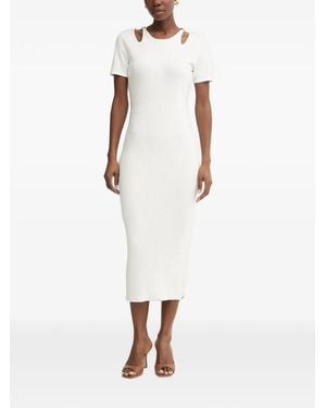 Fracomina Cut-Out Chain-Link Midi Dress - White