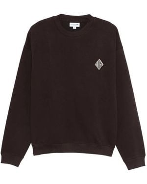 Lacoste Logo-Patch Crew-Neck Sweatshirt - Black