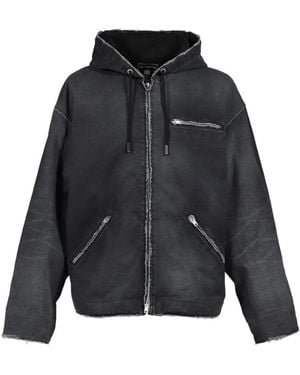 MASTERMIND WORLD Distressed Hooded Jacket - Black