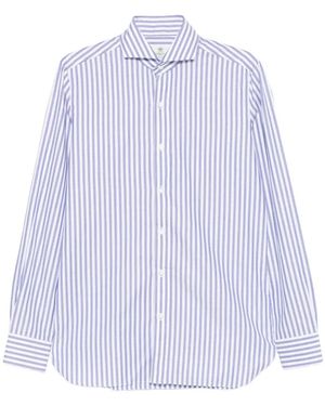 Luigi Borrelli Napoli Camisa A Rayas De Algodón - Blanco