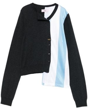 Martine Rose Striped Panelled Cardigan - Black