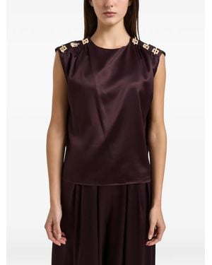 Danamé Nerina-Tone Hardware Gathered Top - Purple