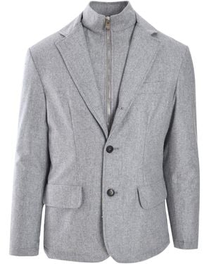 Luigi Borrelli Napoli Zip-up Blazer - Gray