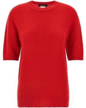 Fabiana Filippi Crew-Neck Short-Sleeve Cashmere Jumper - Red