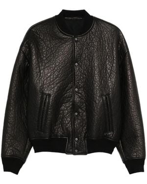 Salvatore Santoro Leather Bomber Jacket - Black