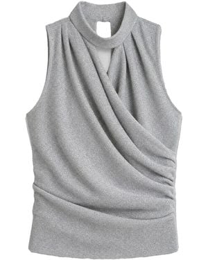 IRO Draped High-Neck Top - Grey