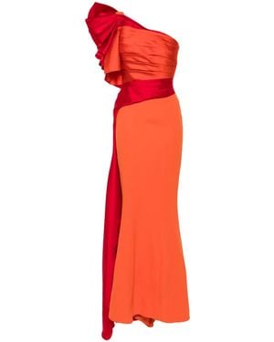 Gaby Charbachy Robe Drapée À Coupe Longue - Red
