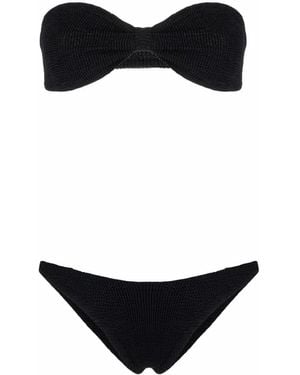 Hunza G Jean Bandeau-Bikini Mit Knitteroptik - Schwarz