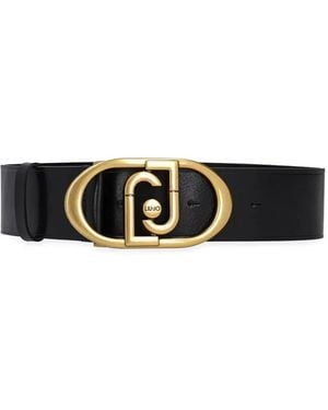 Liu Jo Logo-Buckle Belt - White