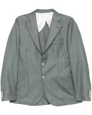 Barba Napoli Single-Breasted Blazer - Grey
