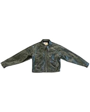 SEKRIT Lederjacke - Grün