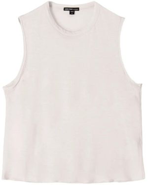 James Perse Top de tirante de mezcla de seda - Blanco