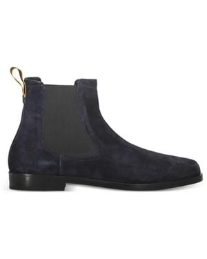 Moorer Borgoni Elastic-Detail Suede Boots - Blue