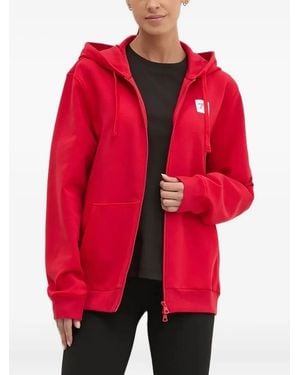 EA7 Logo-Print Hoodie - Red