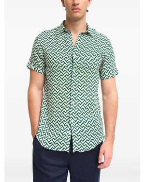 Peninsula Chemise À Motif Géométrique - Vert
