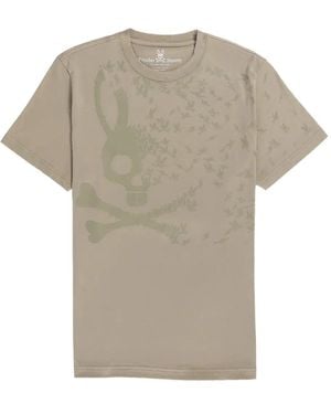 Psycho Bunny Skull-Print Crew-Neck T-Shirt - Grey