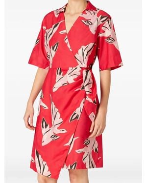 Paul Smith Graphic-Print Wrap Mini Dress - Red